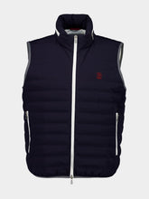 Brunello Cucinelli Navy Bonded Nylon Down Vest