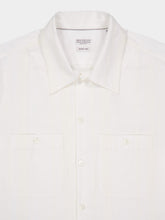 Brunello Cucinelli White Tone-on-Tone Jacquard Stripe Shirt with Chest Pockets