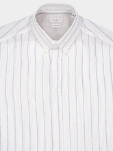 Brunello Cucinelli White Linen Striped Long-Sleeve Shirt