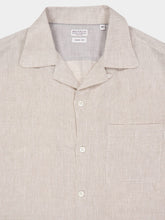 Brunello Cucinelli Beige Linen Easy Fit Shirt with Camp Collar