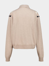Miu Miu Beige Argyle Cashmere Polo Sweater