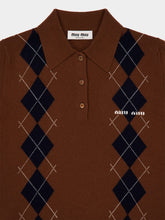 Miu Miu Tobacco Cashmere Polo Shirt