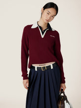 Miu Miu Amaranth Ribbed Cashmere Polo Shirt