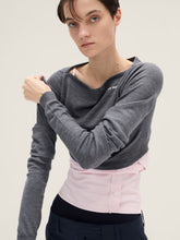 Miu Miu Slate Grey Cropped Wool Boat-Neck Sweater