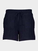 Miu Miu Navy Blue Cashmere Cable-Knit Shorts