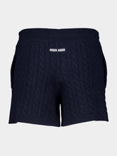 Miu Miu Navy Blue Cashmere Cable-Knit Shorts