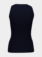 Miu Miu Navy Blue Cotton Knit Tank Top
