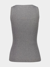 Miu Miu Grey Ribbed Cotton Tank Top