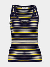 Miu Miu Blue Striped Cotton Tank Top