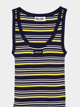 Miu Miu Blue Striped Cotton Tank Top