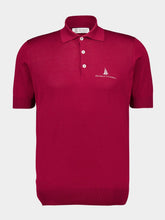 Brunello Cucinelli Cherry Red Knitted Polo with Buttoned Neck