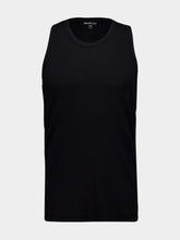 James Perse Black Ribbed Cotton-Lycra Tank Top