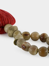 Studio Julia Atlas Light Grey Tassel Prayer Bead Artwork