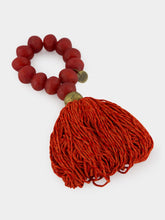 Studio Julia Atlas Red Tassel Prayer Bead Artwork