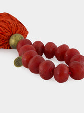 Studio Julia Atlas Red Tassel Prayer Bead Artwork