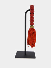 Studio Julia Atlas Red Tassel Prayer Bead Artwork