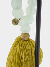 Studio Julia Atlas Ice White and Gold Prayer Bead Artwork