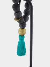 Studio Julia Atlas Black and Blue Prayer Bead Artwork