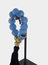 Studio Julia Atlas Blue and Black Prayer Bead Artwork