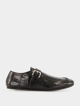 Marni Black Croc-Effect Leather Loafers