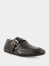 Marni Black Croc-Effect Leather Loafers