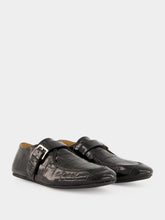 Marni Black Croc-Effect Leather Loafers