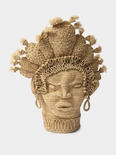 Natalia Brilli Natural Handcrafted Raffia Sicilian Women Moor´s Head Vase