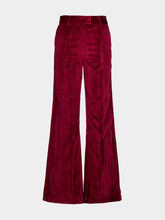 Paula Morchella Cabernet Velvet Plissé Pants