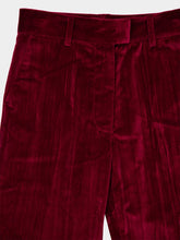 Paula Morchella Cabernet Velvet Plissé Pants