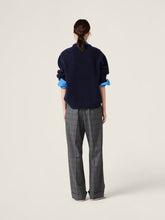 Miu Miu Slate Grey Prince of Wales Straight-Leg Wool Trousers