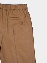 Miu Miu Camel Wide-Leg Woven Trousers