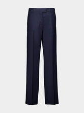 Navy Kid Mohair Tailored Trousers