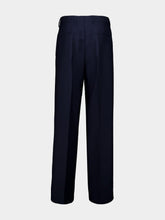 Miu Miu Navy Kid Mohair Straight-Leg Pants