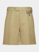 Miu Miu Corda Beige Decorated Cotton Shorts