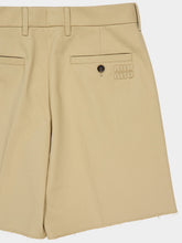Miu Miu Corda Beige Decorated Cotton Shorts
