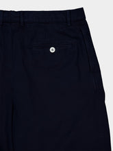 Brunello Cucinelli Navy Blue Tailored Woven Cotton Bermuda Shorts