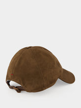 Brunello Cucinelli Brown Suede Baseball Cap with Embroidered Logo