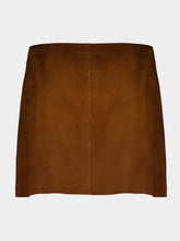 Miu Miu Cognac Waxed Suede Mini Skirt