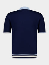Casablanca Navy Merino Knit Tennis Polo Shirt