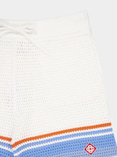 Casablanca Blue Cotton Tennis Crochet Shorts