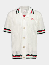 Casablanca Off-White Cotton Montagne Ondulée Short Sleeve Crochet Shirt