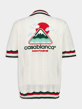 Casablanca Off-White Cotton Montagne Ondulée Short Sleeve Crochet Shirt