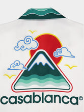 Casablanca White Montagne Ondulée Short Sleeve Silk Shirt