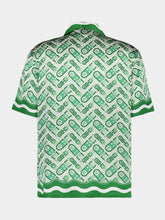 Green Silk Twill Cuban Collar Shirt | PDP - Fashion Clinic