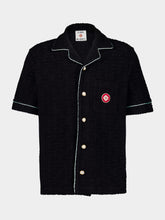 Black Towelling Monogram Cotton Shirt