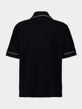Black Towelling Monogram Cotton Shirt