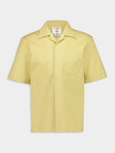 Casablanca Yellow Short Sleeve Button-Up Monogram Cotton Shirt