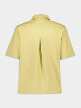 Casablanca Yellow Short Sleeve Button-Up Monogram Cotton Shirt