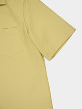 Casablanca Yellow Short Sleeve Button-Up Monogram Cotton Shirt
