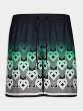 Green Gradient Monogram Silk Shorts